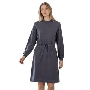 Uniqlo Sweatshirt Dress Women's S Purple‎ Heather Long Sleeve Drawstring Waist
